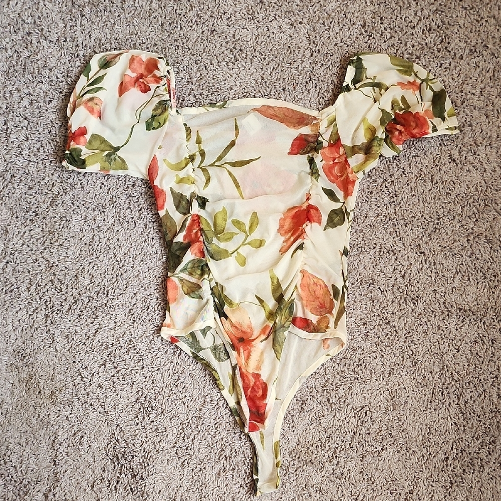 Floral Sheer One Piece Body Suit